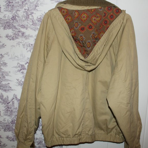 vintage zip-up, button up boho jacket with hood - Picture 5 of 6